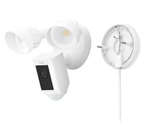 Ring Floodlight Cam Plus with Plug-In Mount - Plug-in power Outdoor Camera, 1080p Video, Live View with Color Night Vision, Two-Way Talk, Siren, Motion detection and alerts, Works with Alexa | White