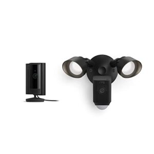 Ring Floodlight Cam Wired Plus with All-new Ring Indoor Cam, Black