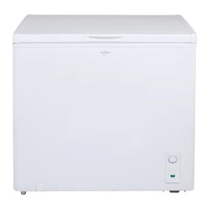 Koolatron Deep Freezer - Chest Freezer, 1 Wire Basket, Garage Ready, Meat Storage, Front Drain, Congelador For Home, Apartment, Basement, Dorm, Cottage, Manual Defrost, Stand Up, 7.0 Cubic Feet, White