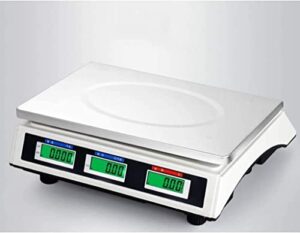 Electronic Scales 30kg/1g High Precision Weighing Scale Stainless Steel Commercial Price Scale Food Scales LCD Display Zero Function for Retail Outlet Store Fruit Picking (B 30kg/2g)