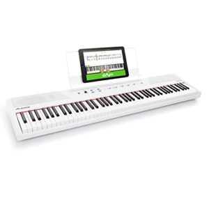 Alesis Recital – 88 Key Digital Piano Keyboard with Semi Weighted Keys, 2x20W Speakers, 5 Voices, Split, Layer and Lesson Mode, FX and Piano Lessons