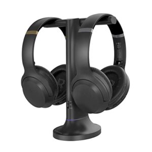 Avantree Duet - Dual Wireless Headphones for TV Watching with Transmitter & Charging Stand, Clear Dialogue & Volume Boost for Seniors, Compatible with TVs Equipped with Opt or AUX Audio Output Ports