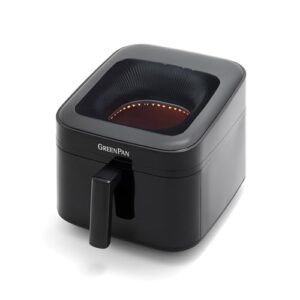 GreenPan Cyclone 7QT 12-in-1 Air Fryer, XL Easy View Window, 400 °F in 4 Seconds, Digital Touch Screen Presets, Ceramic Nonstick PFAS-Free Basket, Shake Reminder, Adjustable Temp & Time Control