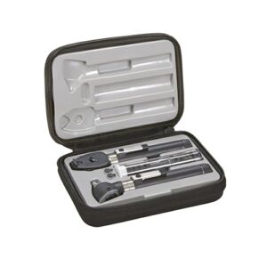 ADC Otoscope/Ophthalmoscope Diagnostic Set, Pocket Size, LED Lamp, 2.5V, Hard Case, Diagnostix 5110NL, Black