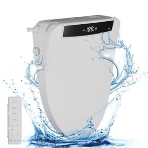 HAWKROWN Bidet Toilet Seat, Heated Toilet Seat Elongated, Electric Bidet with Warm Water and Dryer, 3 Cleaning Mode, Self-Clean Stainless Steel Nozzle, LED Display, Night Light, Slow Close Lid