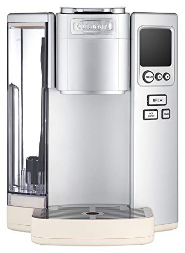 Cuisinart Coffee Maker, Single Serve 72-Ounce Reservoir Coffee Machine, Programmable Brewing & Hot Water Dispenser, Stainless Steel SS-10CRM, Cream
