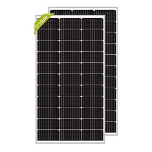Newpowa 200 Watt 12 Volt Mono Solar Panel, 2 Pieces 9BB 100W 12V Solar Panels High Efficiency Monocrystalline PV Module RV Marine Boat Off Grid (2 * 100W New)