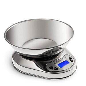 ZOCWJK Stainless Steel Kitchen Scale Electronic Scale Baking Scale High Precision 0.1g Household Food Scale with Tray Scales(