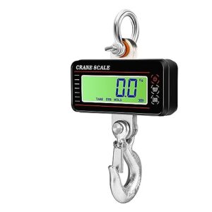 LIAMOS 1500kg/1000kg/500kg Digital Hanging Scale Crane Scale with 65ft Remote Control Heavy Duty Dimmable LCD Industrial Hook Scales,Electronic Hanging Scale(LCD 1000KG Black)