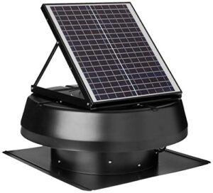 iLIVING HYBRID Ready Smart Thermostat Solar Roof Attic Exhaust Fan, 14", 40-Watt, 1150 CFM, 2000 Coverage Area, Black