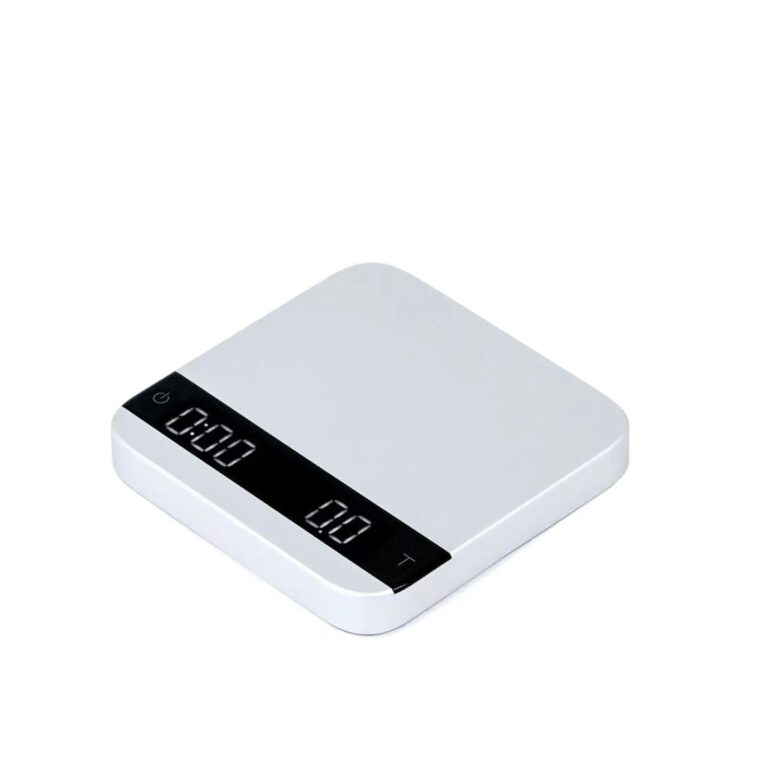 ZOCWJK Coffee Electronic Scale LED Intelligent Kitchen Scale with Time USB Mini Multi-Function Timer 2kg/0.1g(White