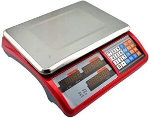 Electronic Scales Portable Electronic Price Computing Scale Stainless Steel Digital Weigh LED-Backlit Display for Kitchen Laboratory Pharmaceutical (Red 30kg/10g)