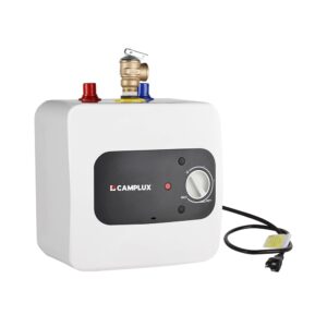 CAMPLUX Mini Tank Electric Water Heater 1.3 Gallons Hot Water Heaters 120V, Under Sink Water Heater with Cord Plug 1.44kW