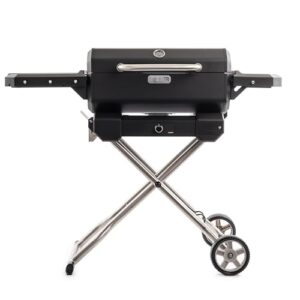 Masterbuilt® Electric Portable Charcoal Grill and Smoker with SteadyTemp Analog Temperature Control, Collapsible Cart and 200 Cooking Square Inches in Black, Model MB20040722