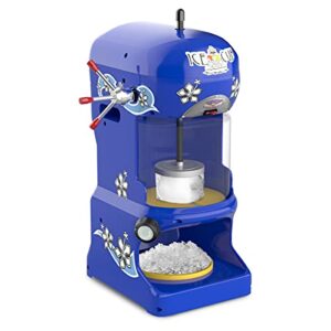 Ice Cub Shaved Ice Machine - Powerful Crushed Slush Maker and Snow Cone Machine for Parties, Concessions, or Events by Great Northern Popcorn (Blue)