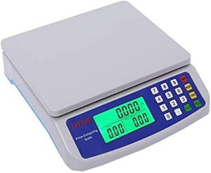 ZOCWJK Electronic Scales Precision 0.5G Platform Scale ABS Plastic Digital Kitchen Scales with LCD Display Scales(White-10kg/0.5g