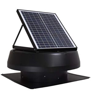 iLIVING HYBRID Smart Thermostat Solar Roof Attic Exhaust Fan, 14", 40-Watt, 1150 CFM, 2000 Coverage Area, Black