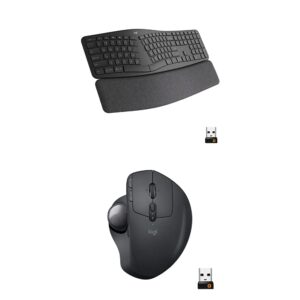 Logitech Ergo K860 Wireless Ergonomic Keyboard with Wrist Rest and MX Ergo Wireless Trackball Mou