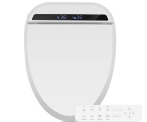YOURLITE Bidet Toilet Seat, Elongated Toilet Seat Warm Water, Heated Seat Bidet with Remote Control,Self-cleaning Nozzle Temperature Adjustable LED Light, Need Electricity, White