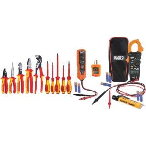Knipex 1000V Insulated Pliers, Cutters, Screwdrivers and Klein Electrical Test Kit with Clamp Meter and Testers