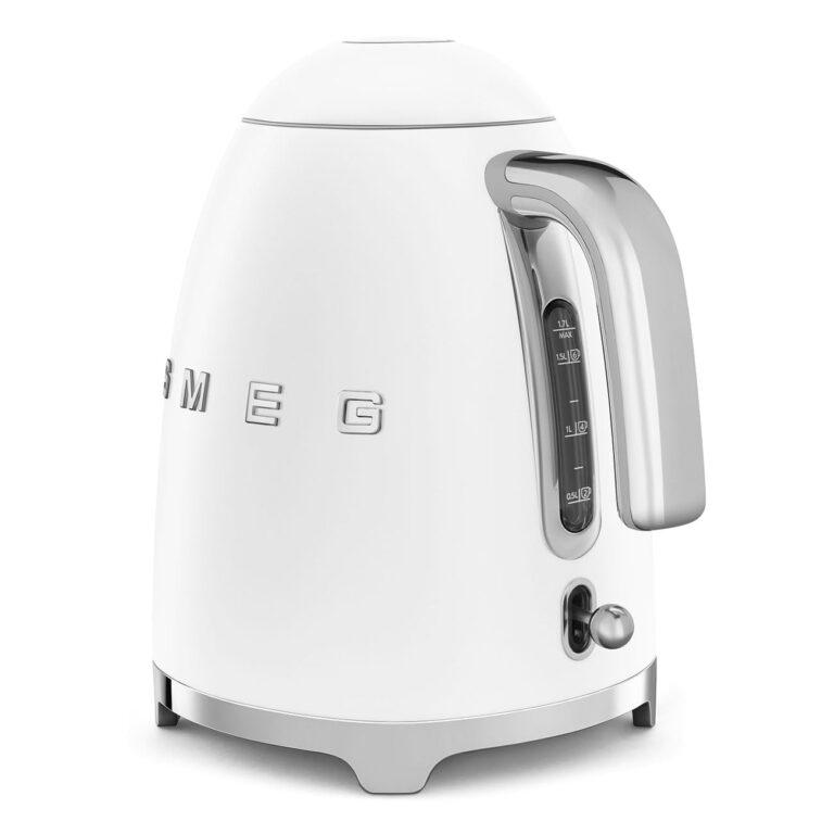 SMEG 50's Retro Style 7 Cup Electric Water Kettle with Automatic Shutoff, Removable Base, and Water Indicator, KLF03WHUS, White - Image 7