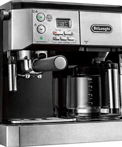 DeLonghi BCO430 Combination Pump Espresso and 10-Cup Drip Coffee Machine with Frothing Wand, Silver and Black