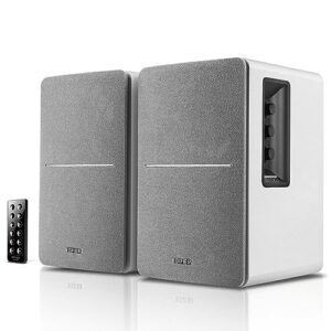 Edifier R1280DB Powered Bluetooth Bookshelf Speakers - Optical Input - Wireless Studio Monitors - 4 Inch Near Field Speaker - 42w RMS - Wood Grain (White)