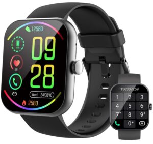 Smart Watch, 1.96" Smartwatch for Men Women (Answer/Make Call), Fitness Tracker with 110+ Sport Modes, IP68 Waterproof, Heart Rate/Sleep/Spo2 Monitor, Pedometer, Activity Tracker for Android iOS