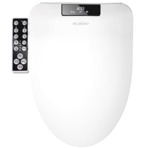 WLJBIDET Elongated Bidet Toilet Seat,Electronic Heated Smart Toilet Seat with Unlimited Heated Water and Warm Air Dryer,Adjustable Temperature,Self-Cleaning Stainless Steel Nozzle,Side Panel Control