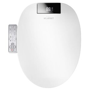 WLJBIDET Upgrade Bidet Toilet Seat Elongated, Rear and Feminine Wash, Unlimited Warm Water, Heated Seat, Warm Air Drying, Soft Close Lid, Sense Seat, Smart Bidet Seat Elongated Requires Electricity