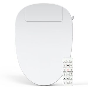 Soningsimi Smart Bidet Toilet Seat Elongated, Unlimited Warm Water, Heated Toilet Seat, Warm Air Dryer, Rear and Front Washing, Soft Closed Toilet Lid, Night Light, Requires Outlet,white