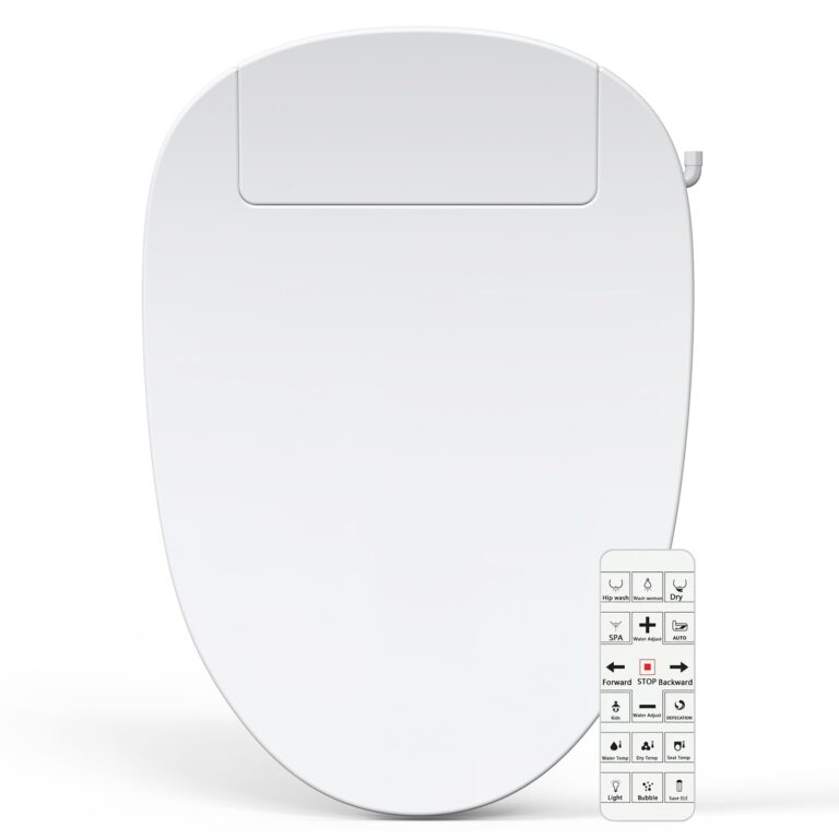 Soningsimi Smart Bidet Toilet Seat Elongated, Unlimited Warm Water, Heated Toilet Seat, Warm Air Dryer, Rear and Front Washing, Soft Closed Toilet Lid, Night Light, Requires Outlet,white