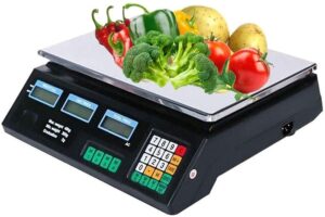 ZOCWJK Digital Scales Food,Kitchen Food Scales Digital Electronic Scale Price Computing Weighing, 40kg Commercial Shop Platform Scale for Fruits Veggi Scale,Black(
