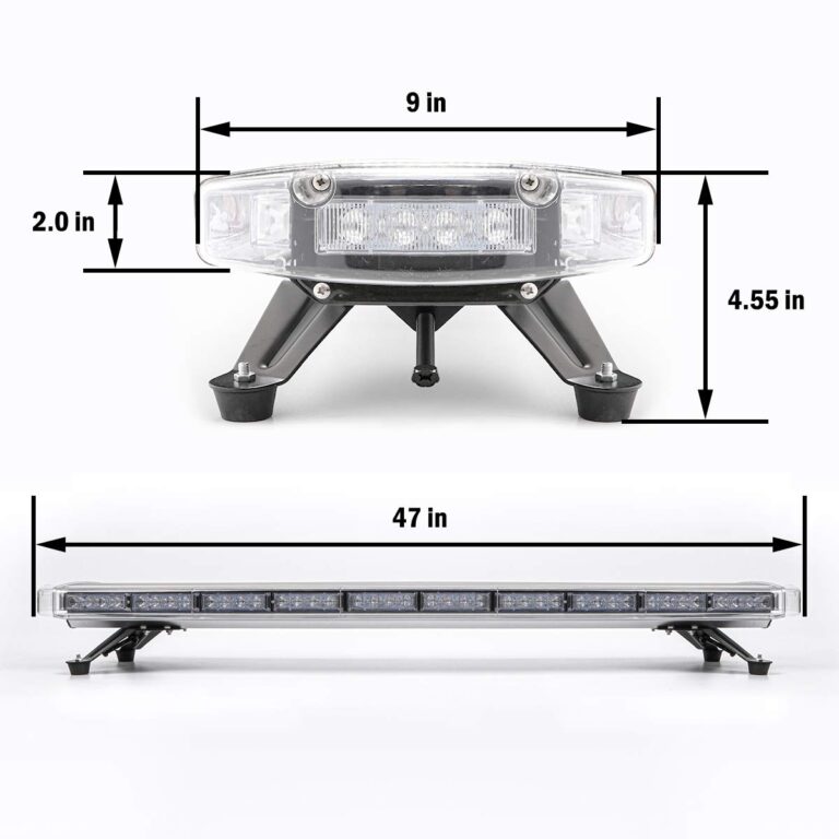 CUMART 47" 88LED Extreme Bright Intensity Construction Emergency Warning Beacon Strobe Light Bar Rooftop Low Profile Law Enforcement Hazard Flashing for Tow Work Truck Vehicle Amber/White/Amber - Image 4