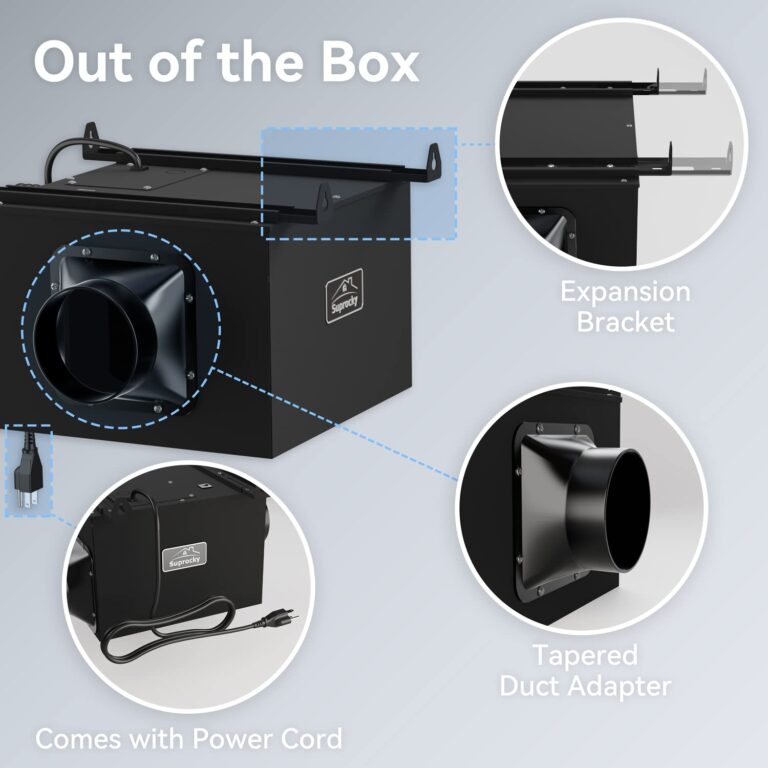 SUPROCKY 170CFM Ultra Quiet Bathroom Exhaust Fan, VF120 Remote Mount In Line Fan, Bathroom Exhaust Ventilation Fan for Bathroom, Kitchen, Garage and Residential Ventilation Applications, Black - Image 5