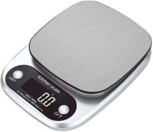 ZOCWJK Electronic Scales Digital Kitchen Weighing Scales Premium Stainless Steel Cooking Scales Stylish Ultra Slim Design Scales(One Color-3kg/0.1g