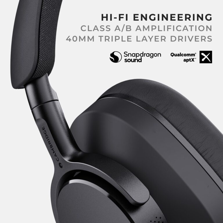 Cambridge Audio Melomania P100 Headphones - Bluetooth, Active Noise Cancelling with Hi-Fi Sound, 100 Hour Playback with User Replaceable Battery, Gaming Mode and Carry Case (Black) - Image 5