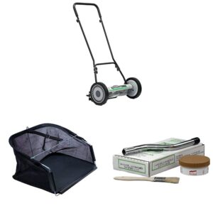 American Lawn Mower Company 1815-18 18-Inch Push Reel Lawn Mower & Sharpening Kit & Grass Catcher Bundle