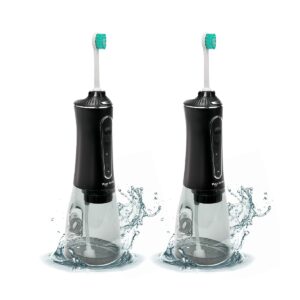 Professional Water Flosser - Advanced Dental Care for a Healthier Mouth, Gum, and Teeth - IPX7 Waterproof Oral Irrigator | 7 Replacement Tips, Travel-Friendly, Rechargeable - Oral Hygiene (2 Pack)
