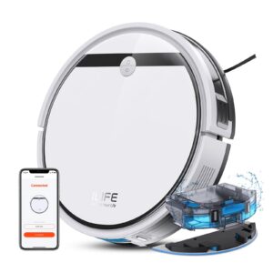 ILIFE Robot Vacuum and Mop Combo, V3s Pro Upgraded, Compatible with 2.4GHz WiFi/Alexa/Google, 120mins, 3000Pa, 2-in-1 Mopping Robotic Vacuum Cleaner, Path Route, for Pet Hair, Hard Floor, Carpet (V3x)