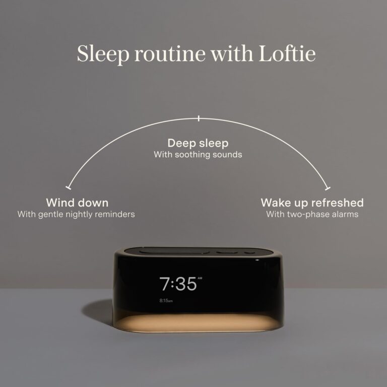 Loftie Smart Alarm Clocks for Bedrooms - Sound Machine Smart Alarm Clock w/Light, Bluetooth Speaker, White Noise, Nature Sound, Nightlight, Blackout Mode Alarm Clock, Smart Clock (Steel) - Image 3