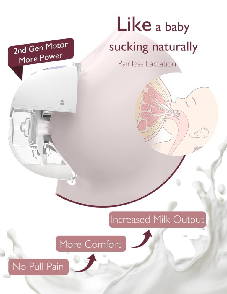 Momcozy M5 Hands-Free Wearable Breast Pump, Double-Sealed Flange for Baby-Like Comfort, 3 Modes & 9 Suction Levels, Portable Electric Pump – 24mm, 2 Pack Lilac - Image 8