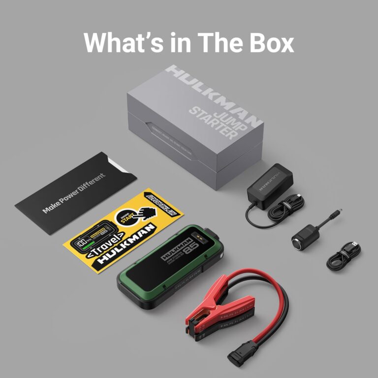 Hulkman Alpha85,Midnight Green,2000A 74Wh Smart Jump Starter,12V Portable Car Battery Booster with 3.3" Display,USB-C Power Pack,Includes 65W Wall Charger,Jumper Cables for up to 8.5L Gas/6.0L Diesel - Image 2