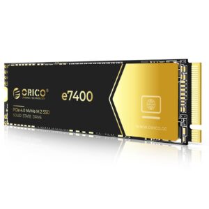 ORICO 4TB NVMe SSD PCIe 4.0- Up to 7400MB/s, M.2 2280 PCIe 4.0X4 Internal Solid State Drive, Fast Heat Dissipation, Compatible with macOS Windows for Gamers and Creators-e7400