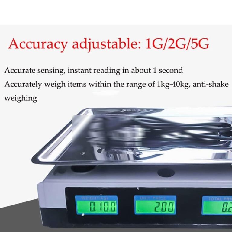 ZOCWJK Electronic Scales Digital Kitchen Scales,Commercial Price Scales Shop Weighing Scales Vegetable Scales with LCD Display for Retail Outlet Store,Kitchen,Food,Meat and(White - Image 4
