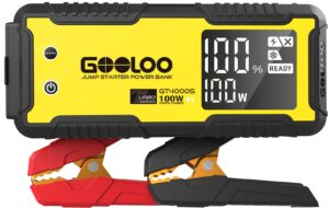GOOLOO GT4000S Jump Starter 4000A Car Jumper Starter (Up to 10L Diesel 12L Gas Engines), 100W Fast-Charging Lithium Jump Box, SuperSafe Portable Car Battery Charger Power Bank for 12V Vehicles, Yellow