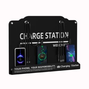Wall Mounted Cell Phone Charging Station Mobile Phone Charging Station | Fast Charging 8 Device | Compatible with iPhone ipad Smartphone Tablets Port | Great for Offices Hotel Hospital Airport