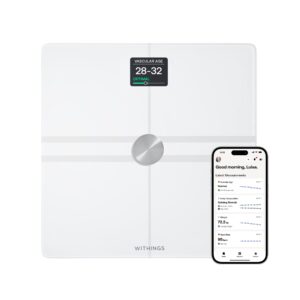 WITHINGS Body Comp - Scale for Body Weight and Complete Body Analysis, Wi-Fi & Bluetooth, Baby Weight Scale, Digital Scale, Accurate Visceral Fat, Heart Health, Scales Compatible with Apple, FSA/HSA
