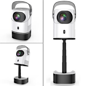 [29" Foldable stand] Portable Projector with WIFI and Bluetooth, Outdoor Movie Projector with Native 1080P, 600 ANSI, Electric Focus, Auto keytone, Dolby Audio, Smart Projector with Built in APPS