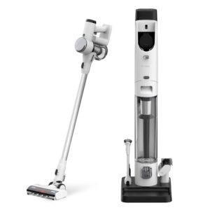 Tineco Pure ONE Station Cordless Vacuum Cleaner with 3L Auto Dust Base, Smart Stick Vacuum Cleaner Powerful Suction & Lightweight, ZeroTangle Brush for Hard Floor, Carpet & Pet Hair, White